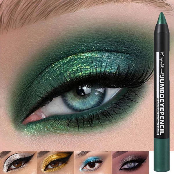 Smoky Dark Green Eyeshadow Pencil Stick Waterproof Pearlescent 12 Colors Metallic Glitter Eye Shadow Highlighter Pen Makeup Tool HMEINA Store