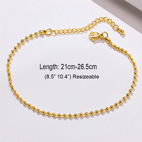 Snake Chain Anklet for Women Girls Adjustable Summer Beach Chain Anklet Bracelet Mother's Day Gifts Stainless Steel Not Allergic Meaeguet Offfical Store