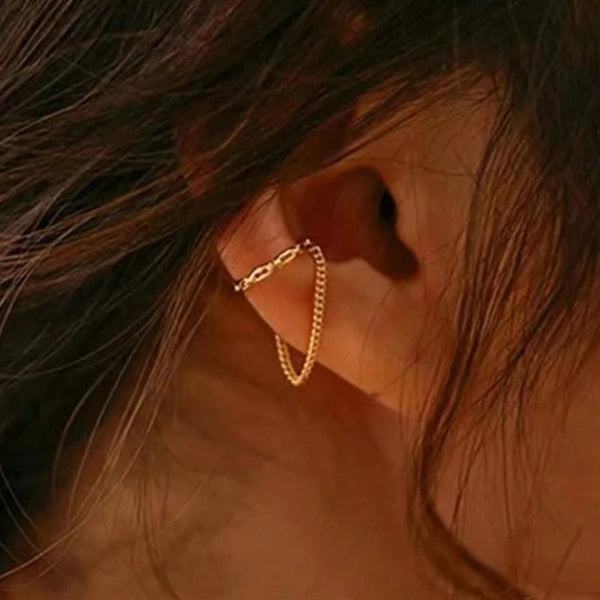 Punk Irregular Geometric Ear Cuff Earrings for Women Non-Piercing Metal Ear Clip Earring Fake Cartilage Fashion Jewelry Party Yerik Official Store