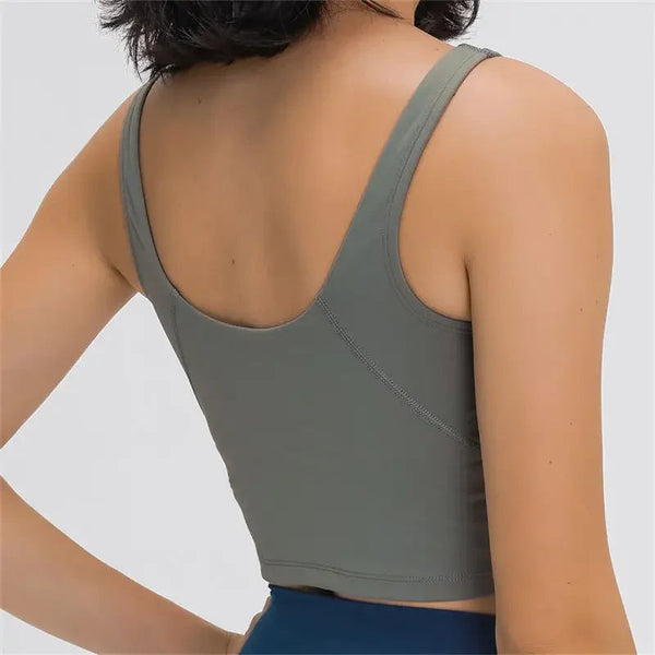 Nepoagym PASSION Tank Top with Shelf Built In Bra Crop Top with Removable Padding Longline Sports Bra for Yoga Gym NEPOAGYM Official Store