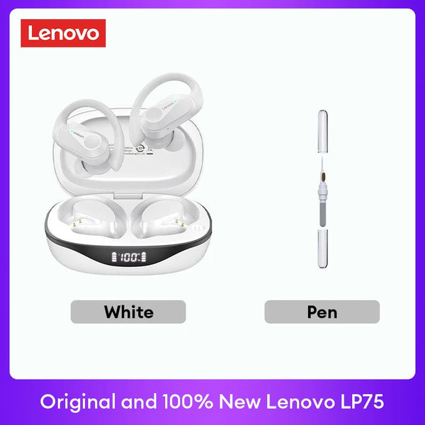 Original Lenovo LP75 TWS Bluetooth V5.3 Headphones Wireless LED Digital Display Earphones Noise Reduction Waterproof Headset New Monster Audio Store
