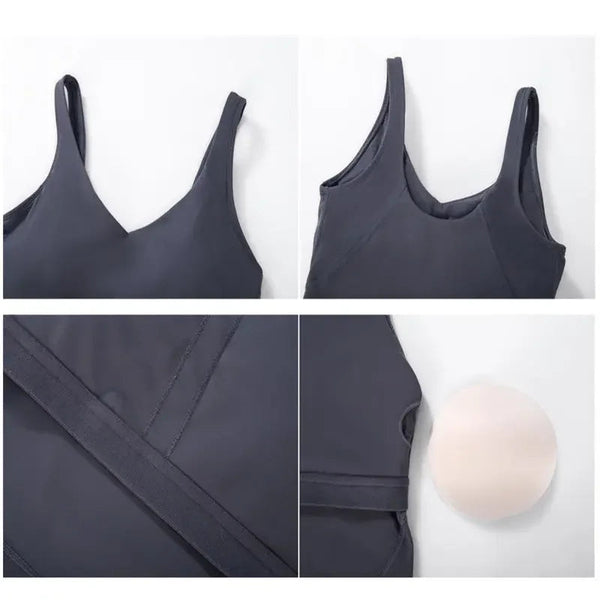 Nepoagym PASSION Tank Top with Shelf Built In Bra Crop Top with Removable Padding Longline Sports Bra for Yoga Gym NEPOAGYM Official Store