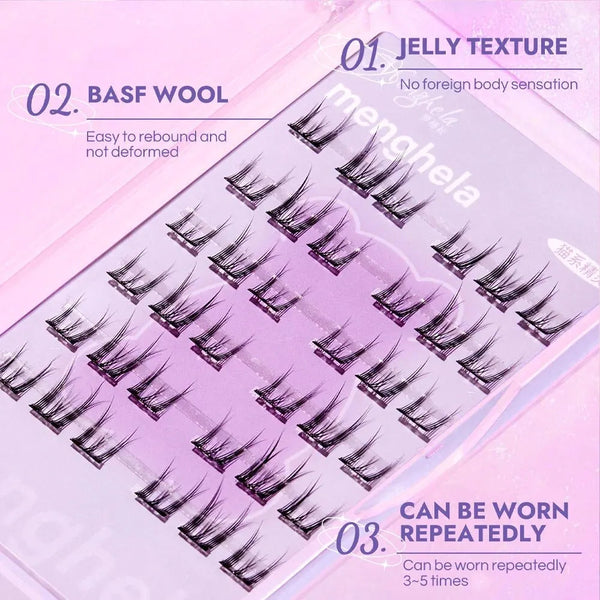 Fairy Glue-free False Eyelashes Easy To Rebound No Need To Remove Segmented Thin Stems Suitable For Novice DIY MENGHELA Eyelashe Gege Bear Cosmetics Store
