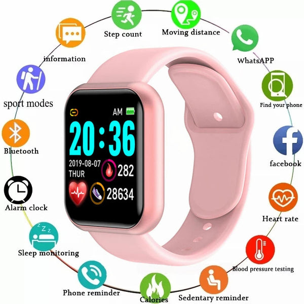 Multifunctional Smart Watch Men Women Bluetooth Connected Phone Music Fitness Sports Bracelet Sleep Monitor Y68 Smartwatch D20 OPUYYM Smartwatch Store