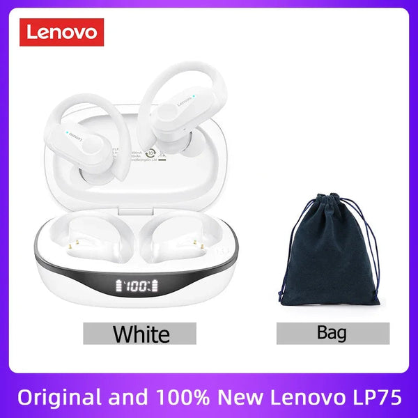 Original Lenovo LP75 TWS Bluetooth V5.3 Headphones Wireless LED Digital Display Earphones Noise Reduction Waterproof Headset New Monster Audio Store