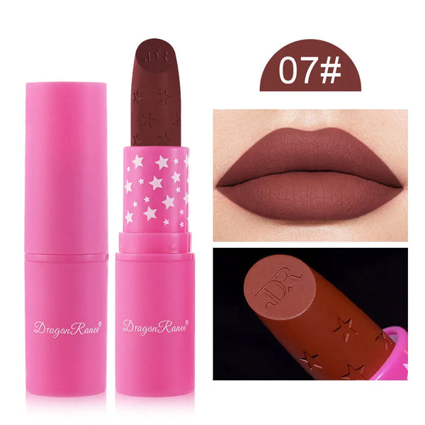 9 Colors Waterproof Rose Red Velvet Matte Lipstick Moisturizing Long Lasting Stars Not Easy To Fade Nude Lip Tint Black Lipstick HMEINA Store