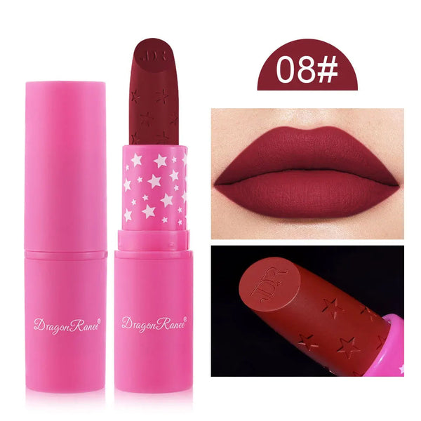 9 Colors Waterproof Rose Red Velvet Matte Lipstick Moisturizing Long Lasting Stars Not Easy To Fade Nude Lip Tint Black Lipstick HMEINA Store