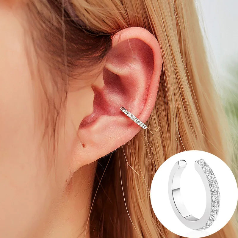 VAGZEB Bohemian NO Piercing Crystal Rhinestone Ear Cuff Wrap Stud Clip Earrings For Women Girl Trendy Earrings Jewelry Bijoux VAGZEB Official Store