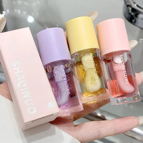 Water Light Lip Gloss Moisturizer Transparent Jelly Mirror Fruit Crystal Lip Oil Clear Hydrating Plumping Korean Lip Care Makeup HMEINA Store