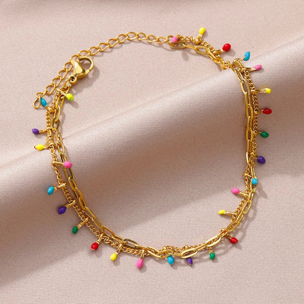 Anklets for Women Summer Beach Accessories Stainless Steel Imitation Pearl Chain Anklet Gold Color Leg Bracelets Bodychain Gifts TreasureSSS Store
