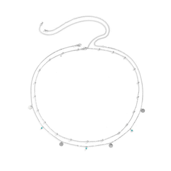 Sexy Double Thin Chain Women's Waist Chain Charming Butterfly Stainless Steel Belly Chain Summer Beach Bikini Body Jewelry Smiling Angel Jewelry Store