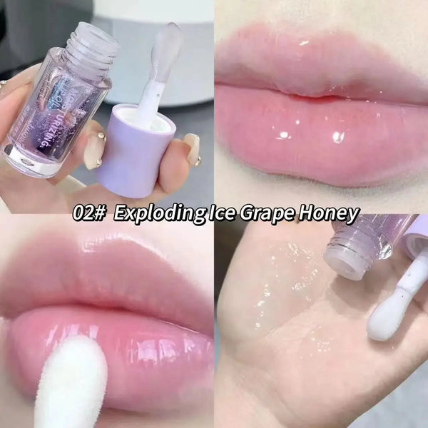 Water Light Lip Gloss Moisturizer Transparent Jelly Mirror Fruit Crystal Lip Oil Clear Hydrating Plumping Korean Lip Care Makeup HMEINA Store