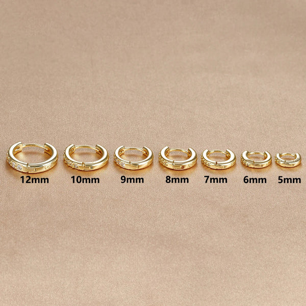 1Pair Stainless Steel Huggie Minimal Hoop Earrings Little Crystal Zirconia Thin Helix Tragus Cartilage Earrings Piercing Jewelry Yuedane Official Store