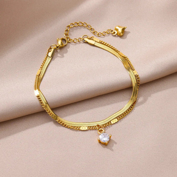 Anklets for Women Summer Beach Accessories Stainless Steel Imitation Pearl Chain Anklet Gold Color Leg Bracelets Bodychain Gifts TreasureSSS Store