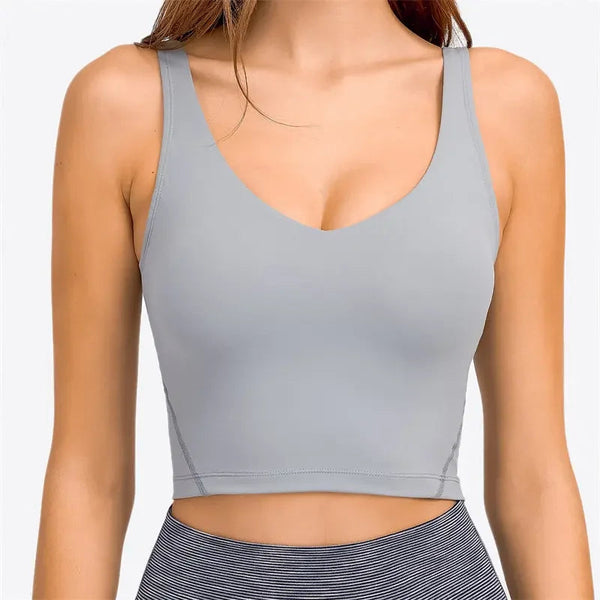 Nepoagym PASSION Tank Top with Shelf Built In Bra Crop Top with Removable Padding Longline Sports Bra for Yoga Gym NEPOAGYM Official Store