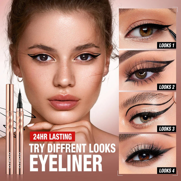 O.TWO.O Eyeliner Pencil Liquid Eye Liner Waterproof Smudge Proof Quick Drying 12 Hour Wear Ultra Fine Black Eyeliner for Arrows O.TWO.O Official Store