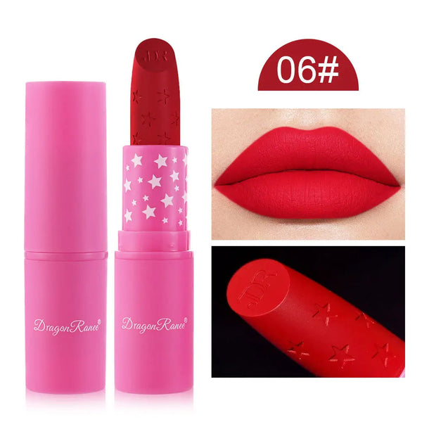 9 Colors Waterproof Rose Red Velvet Matte Lipstick Moisturizing Long Lasting Stars Not Easy To Fade Nude Lip Tint Black Lipstick HMEINA Store