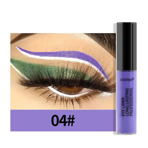 8 Color Eyeliner Liquid Pencil Waterproof Easy To Wear Make Up Matte Eye Liner Blue Pink Green White Black Purple Yellow Eyliner HMEINA Store
