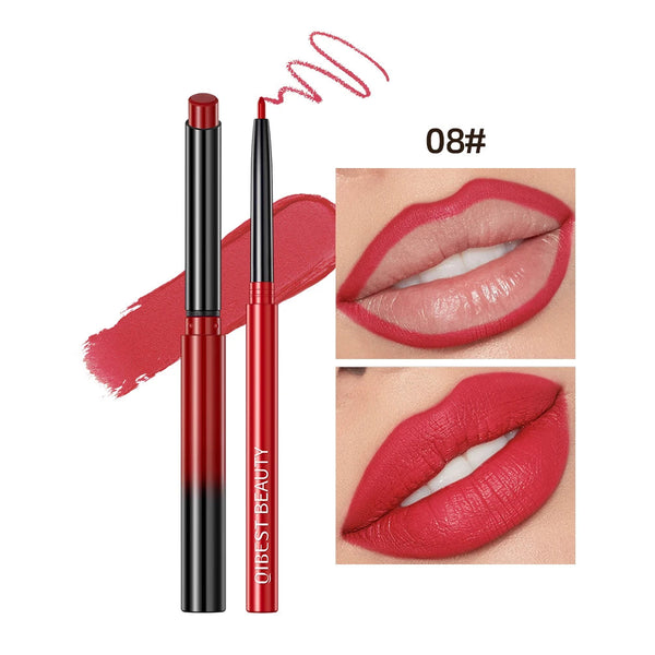QIBEST 2pcs Lipstick Lipliner Pen Set Matte Velvet Lip Liner Pencil Contour Makeup Sexy Red Lip Stick Long Lasting Cosmetics QiBest Official Store