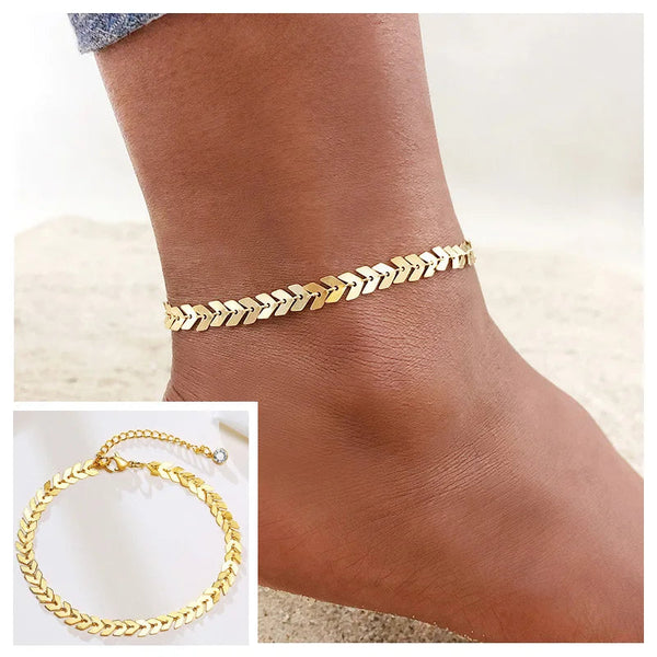 Snake Chain Anklet for Women Girls Adjustable Summer Beach Chain Anklet Bracelet Mother's Day Gifts Stainless Steel Not Allergic Meaeguet Offfical Store