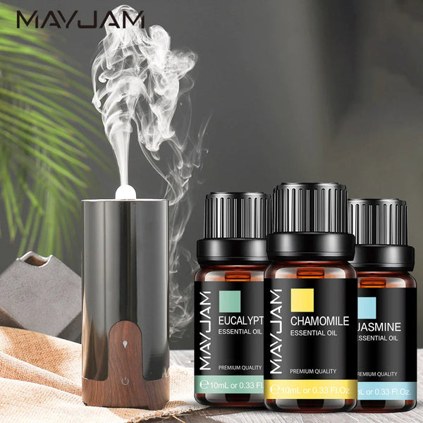 MAYJAM 10ML Lavender Lemongrass Jasmine Vanilla Eucalyptus Rose Lemon Essential Oil For Humidifier Diffuser Candle Making MAYJAM Official Store