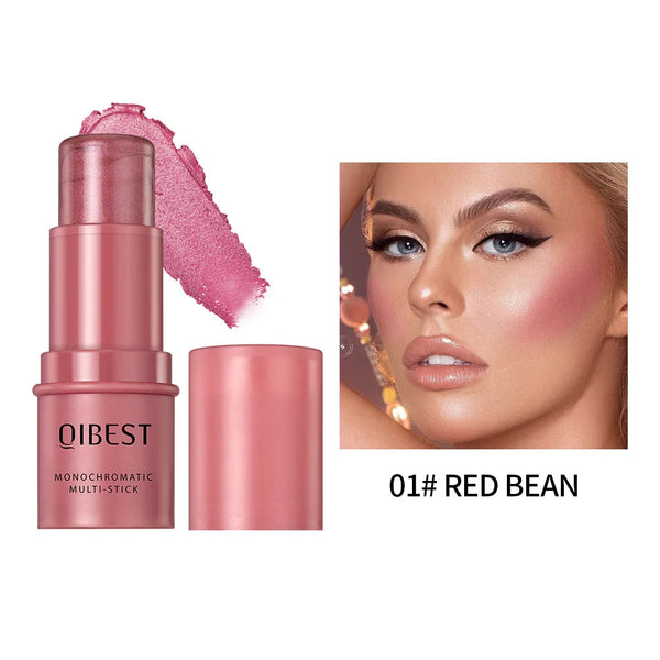 3-in-1 Cheek Blush Stick Lip Tinted Eyes Cheek Lips Brighten Cream Water-resistant Moisturizing Face Contouring Shadow Blusher QiBest Official Store