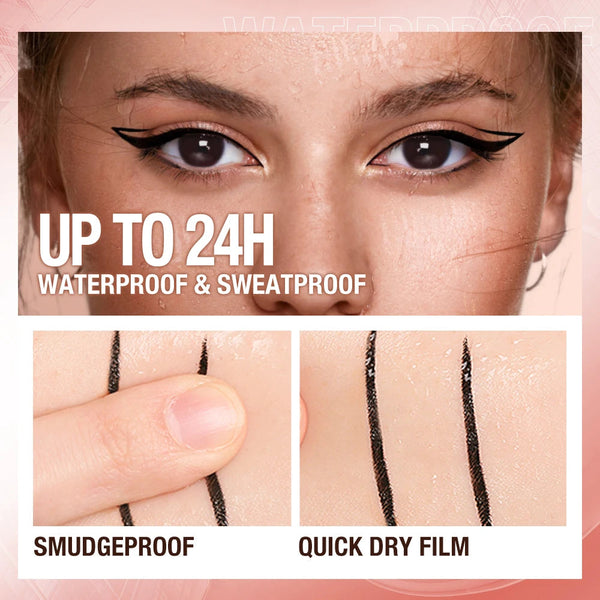 O.TWO.O Eyeliner Pencil Liquid Eye Liner Waterproof Smudge Proof Quick Drying 12 Hour Wear Ultra Fine Black Eyeliner for Arrows O.TWO.O Official Store