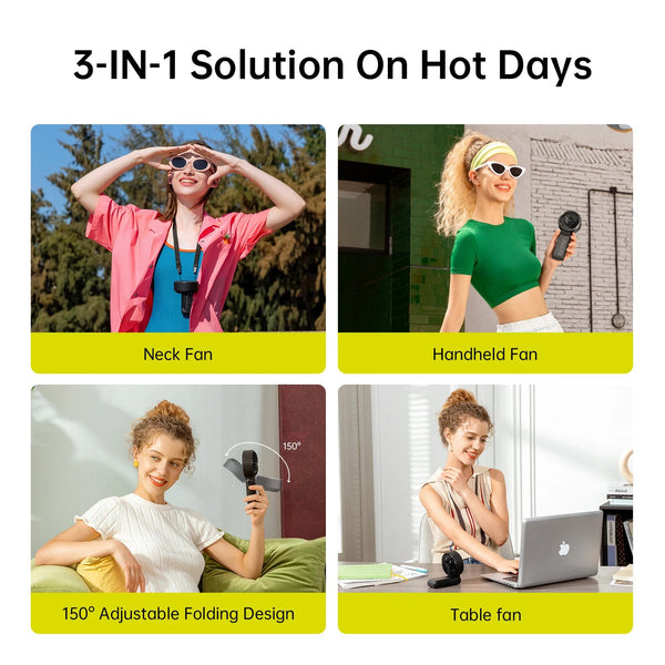 JISULIFE Portable Handheld Fan with LED Display,5 Speeds,5000mAh,150°Folded,3-IN-1 Hand/Desk/Neck Multifunction Personal Fan JISULIFE Official Store