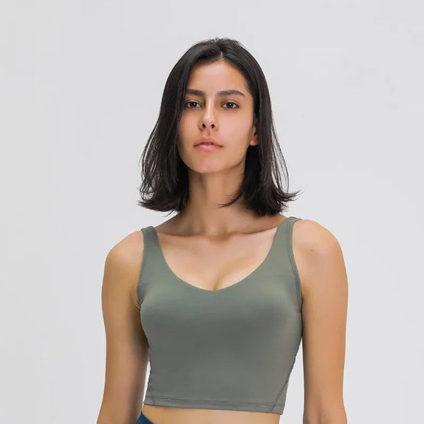 Nepoagym PASSION Tank Top with Shelf Built In Bra Crop Top with Removable Padding Longline Sports Bra for Yoga Gym NEPOAGYM Official Store