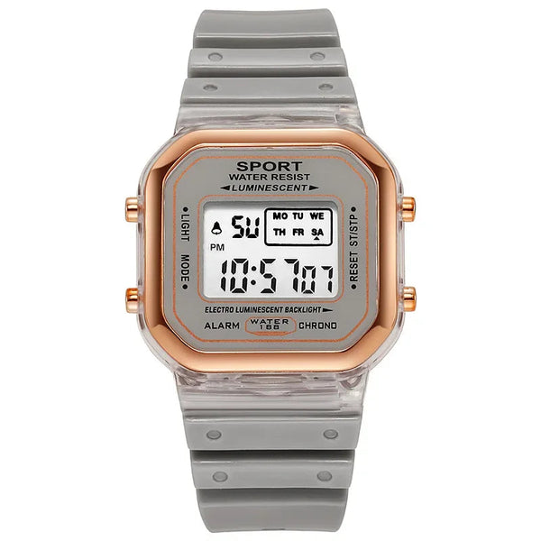 Fashion Brand Student Transparent Electronic Watch Candy Multicolor LED Ladies Sports Waterproof Wirstwatch Clock Gift relógio zkceenier Official Store