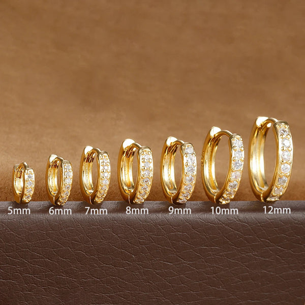 1Pair Stainless Steel Huggie Minimal Hoop Earrings Little Crystal Zirconia Thin Helix Tragus Cartilage Earrings Piercing Jewelry Yuedane Official Store