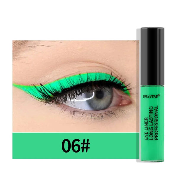 8 Color Eyeliner Liquid Pencil Waterproof Easy To Wear Make Up Matte Eye Liner Blue Pink Green White Black Purple Yellow Eyliner HMEINA Store