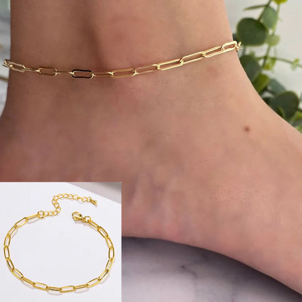 Snake Chain Anklet for Women Girls Adjustable Summer Beach Chain Anklet Bracelet Mother's Day Gifts Stainless Steel Not Allergic Meaeguet Offfical Store