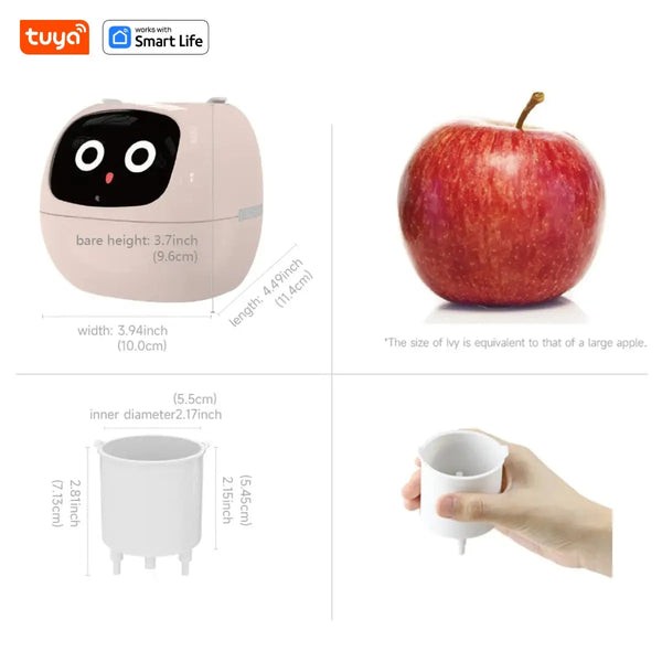 Tuya Ivy Smart Planter,Endless Fun Over 49 Rich Expressions,7 smart sensors,AI Chips Make Raising Plants Easy and Fun Work With Smart Life Store