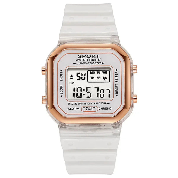 Fashion Brand Student Transparent Electronic Watch Candy Multicolor LED Ladies Sports Waterproof Wirstwatch Clock Gift relógio zkceenier Official Store