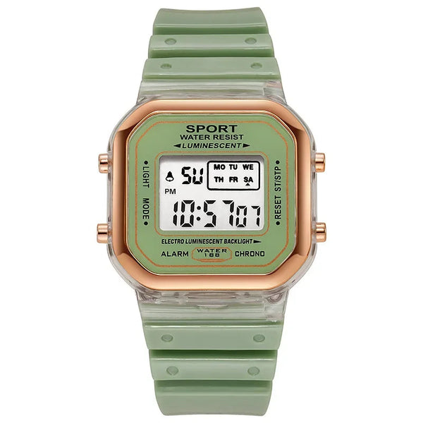 Fashion Brand Student Transparent Electronic Watch Candy Multicolor LED Ladies Sports Waterproof Wirstwatch Clock Gift relógio zkceenier Official Store