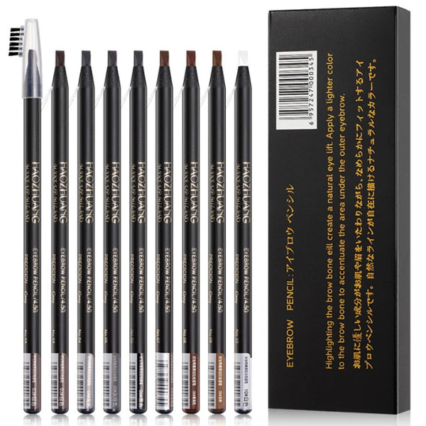 1PC Eyebrow Pencil Waterproof Microblading Eyebrow Pen Tint Tattoo Eyebrows Makeup 6 Colors Natural Long Lasting Eye Brow Pencil NICOO EYELASH BEAUTY Official Store