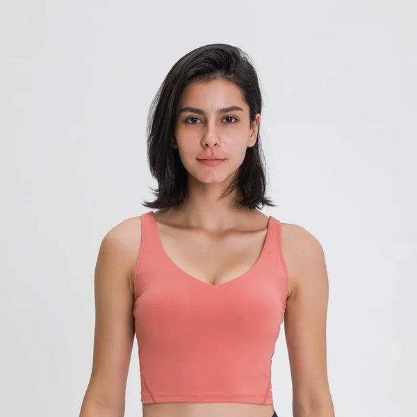 Nepoagym PASSION Tank Top with Shelf Built In Bra Crop Top with Removable Padding Longline Sports Bra for Yoga Gym NEPOAGYM Official Store