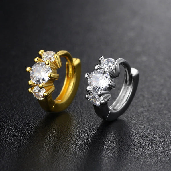 Stainless Steel Hoop Earring Women Zirconia Crystal Piercing Ear Daith Helix Tragus Lobe Cartilage Stud Earring Piercing Jewelry Semkeiyee Official Store