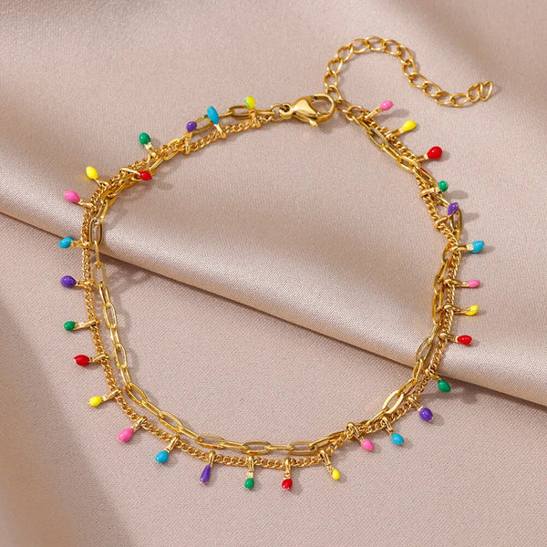 Anklets for Women Summer Beach Accessories Stainless Steel Imitation Pearl Chain Anklet Gold Color Leg Bracelets Bodychain Gifts TreasureSSS Store