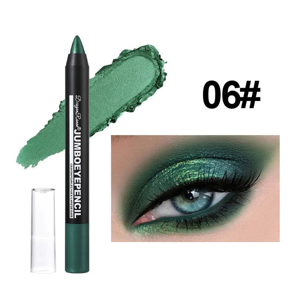 Smoky Dark Green Eyeshadow Pencil Stick Waterproof Pearlescent 12 Colors Metallic Glitter Eye Shadow Highlighter Pen Makeup Tool HMEINA Store