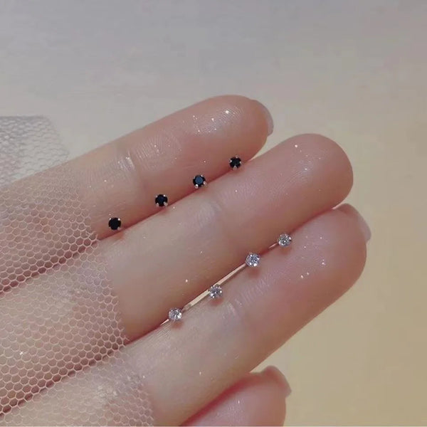 Trendy Mini Rhinestones Stud Earrings for Women Girls Daily Jewelry Cute Round Geometry Small Earrings Accessories Shop1103437650 Store