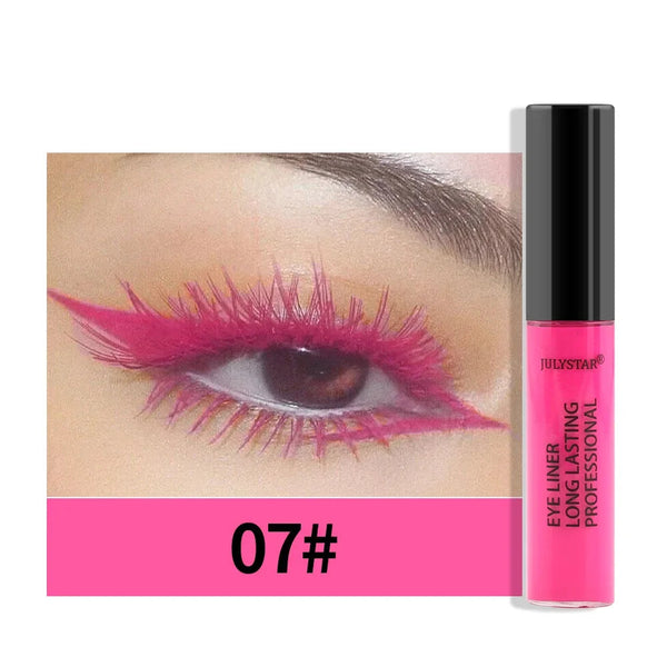 8 Color Eyeliner Liquid Pencil Waterproof Easy To Wear Make Up Matte Eye Liner Blue Pink Green White Black Purple Yellow Eyliner HMEINA Store