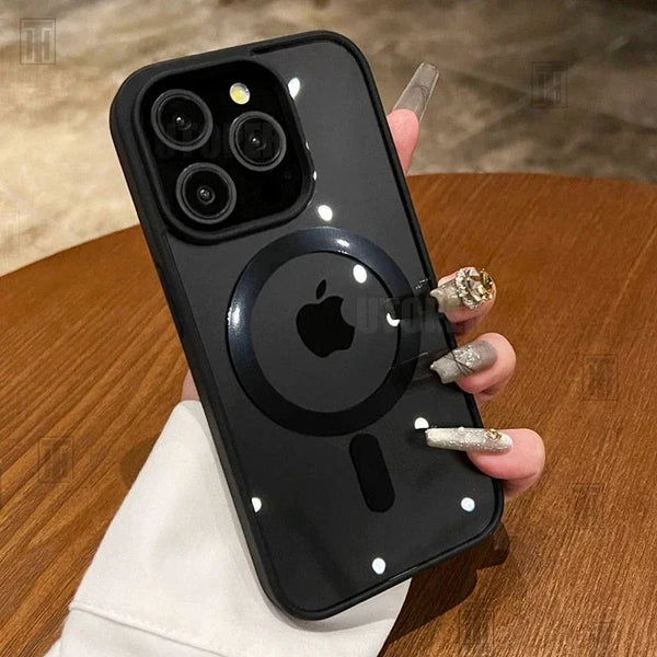 Pink Transparent Acrylic Case for iPhone 17 Air 16 15 14 13 12 11 Pro Max Plus Hard Shockproof Powerful Magnetic Magsafe Cover 100W Dollar Store