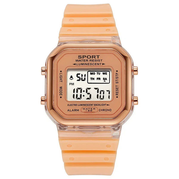 Fashion Brand Student Transparent Electronic Watch Candy Multicolor LED Ladies Sports Waterproof Wirstwatch Clock Gift relógio zkceenier Official Store