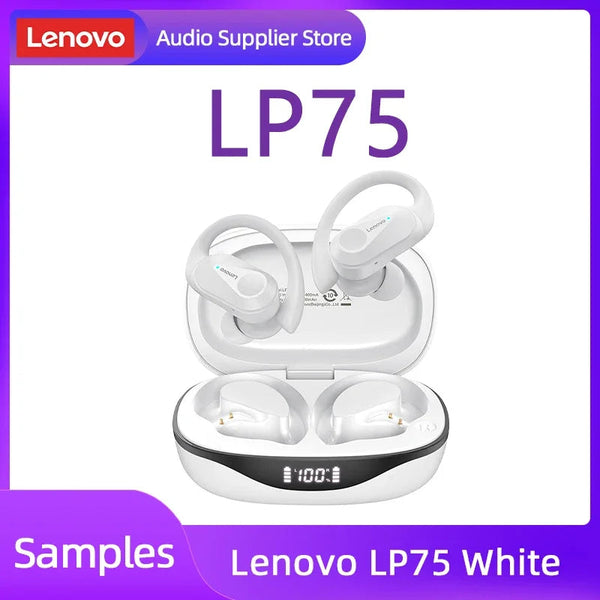 Original Lenovo LP75 TWS Bluetooth V5.3 Headphones Wireless LED Digital Display Earphones Noise Reduction Waterproof Headset New Monster Audio Store