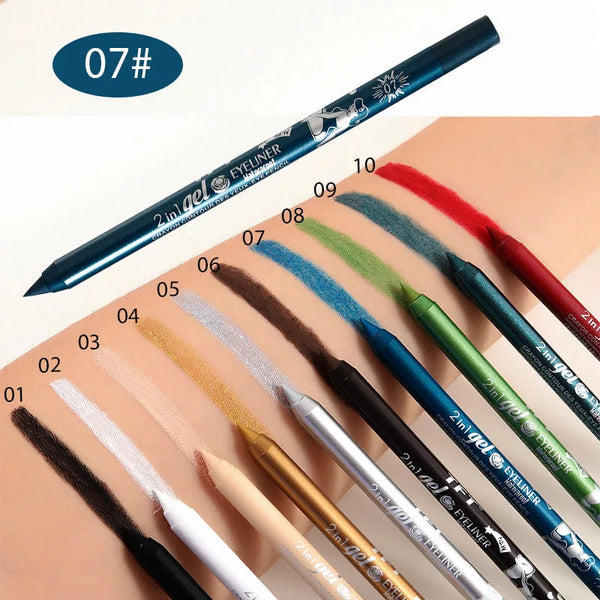 Waterproof Eyeliner Long Lasting Pencil Colourful Pigment Blue Black White Color Gel Eye Liner Pen Makeup Eye Beauty Cosmetics SXILOVE Makeup Store