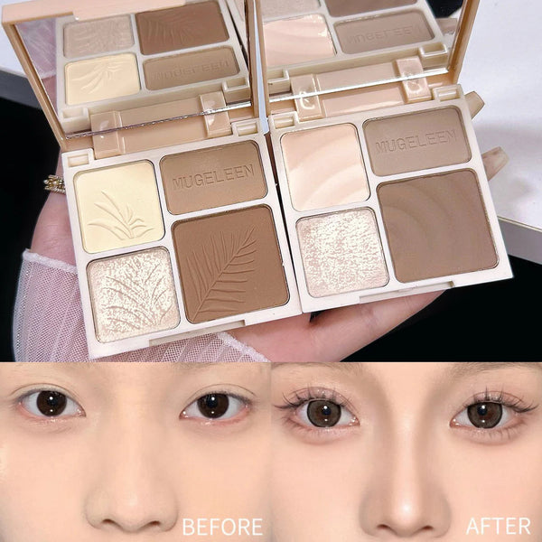4 Colors Highlighter Contour 3D Facial Bronzer Cosmetic Brightening Beige Matte Highlights Palette Eye Shadow Nose Powder Makeup KEMZLA Store