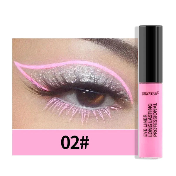 8 Color Eyeliner Liquid Pencil Waterproof Easy To Wear Make Up Matte Eye Liner Blue Pink Green White Black Purple Yellow Eyliner HMEINA Store