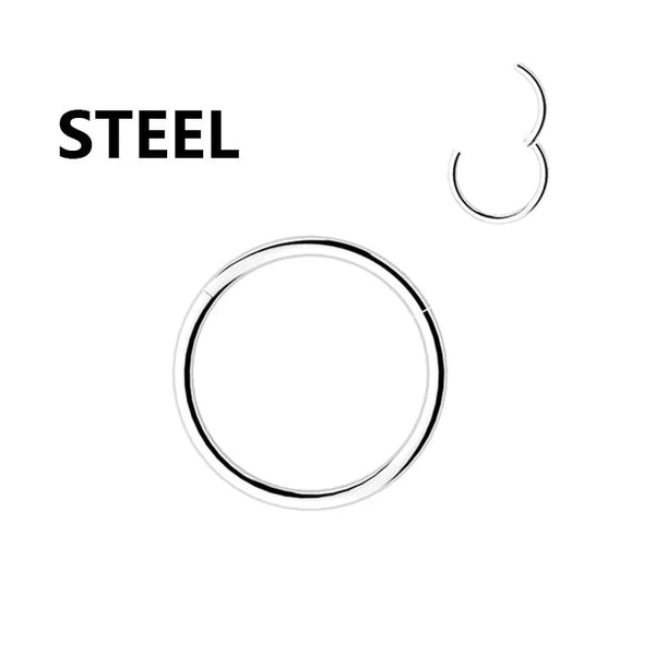 1PC Stainless Steel Nose Hoop Septum Piercing Clicker Hinged Segment Rings Lip Helix Daith Conch Cartilage Earrings Sexy Jewelry Welcome to Bohemia Store